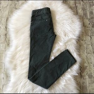 Free People Green Skinny Cord Pants